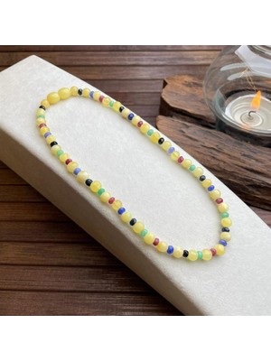 Dergah Tesbih Atölyesi Bebek Diş Kolyesi Gerçek Damla Kehribar