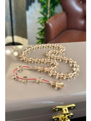 Dergah Tesbih Atölyesi Sistemli Tasarım Iskender Serisi Şeffaf Ateş-I Sıkma Kehribar Tesbih