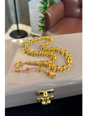 Dergah Tesbih Atölyesi Sistemli Tasarım Iskender Serisi Zar Rengi Ateş-I Sıkma Kehribar Tesbih