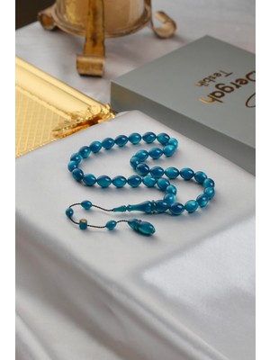 Dergah Tesbih Atölyesi Üstad Muhammet Tacir Sistemli Tasarım Beyzi Model Ateş-I Sıkma Kehribar Tesbih