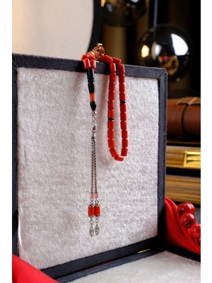 Dergah Tesbih Atölyesi Orjinal Cezayir Mercanı Gümüş Tasarım Tesbih (Algerian Coral),(مرجان جزائري)