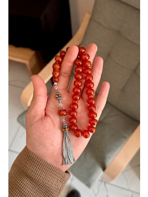 Dergah Tesbih Atölyesi Eski Usul Rüzgar Gülü Hareli Şahin Ağa Serisi Sıkma Kehribar Gümüş Tasarım