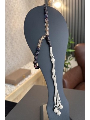 Dergah Tesbih Atölyesi Multi Color Alman Ateş Gümüş Kazazlı Tasarım Tesbih