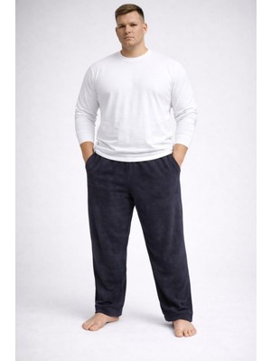 Pemilo Erkek Büyük Beden Cepli Polar Tek Alt