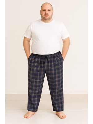 Pemilo Erkek Desenli Büyük Beden % 100 Pamuk Cepli Tek Alt