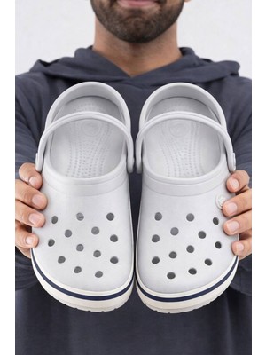 Crocs Unisex Crocband Classic Unisex Terlik Sandalet Gri Beyaz Siyah