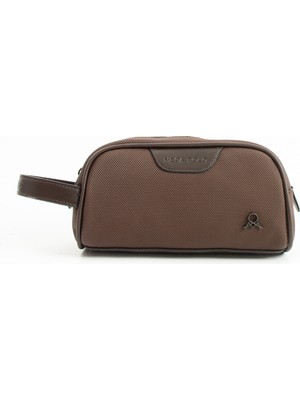 Mega Çanta Erkek Siyah Vegan Kanvas Deri Portföy Traşlık El Çantası