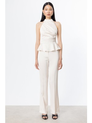 Ekol Bol Paça Saten Pantolon  3336