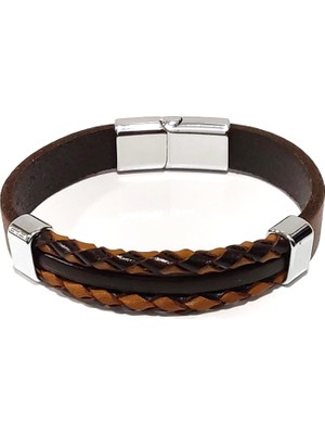 Herşey Nota Kahve Siyah Gölge Örgü Erkek BILEKLIK-559