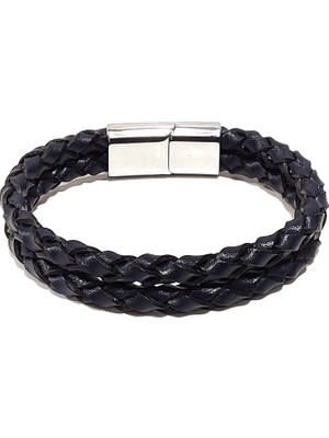 Herşey Nota Gece Lordu Hakiki Deri Örgü Erkek BILEKLIK-598