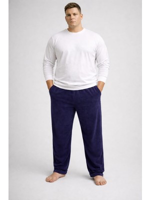 Pemilo Erkek Büyük Beden Cepli Polar Tek Alt