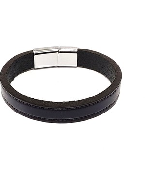 Herşey Nota Ejderha Siyah Kordon Hakiki Deri Erkek BILEKLIK-564