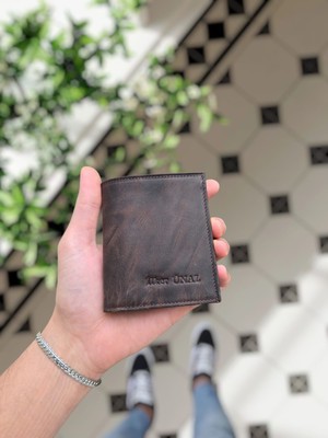 Visso Visso 111 Deri Isme Özel Bozuk Para Cepli Cüzdan  Deri Çanta Kişiye Özel