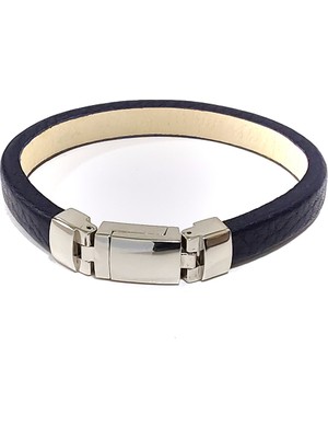 Herşey Nota Ateş Halkası Lacivert Hakiki Deri Çelik Erkek -26