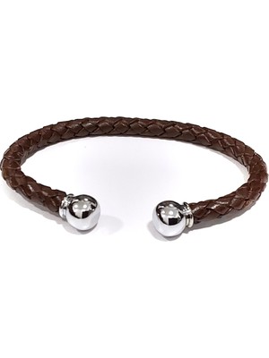 Herşey Nota Noble Touch Kahverengi Çelik Uç Örgü Erkek Bileklik-03