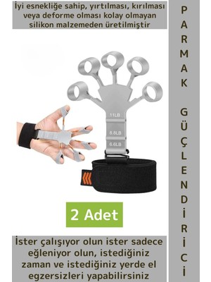 Wintoup Premium Antrenman Kas El Bilek Kol Parmak Geliştirme Güçlendirme Esnek Silikon Direnç Lastiği 2 Adet
