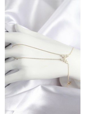 Pirinç Zirkon Taşlı Kelebek Model Gold Renk Şahmeran - Lisinya