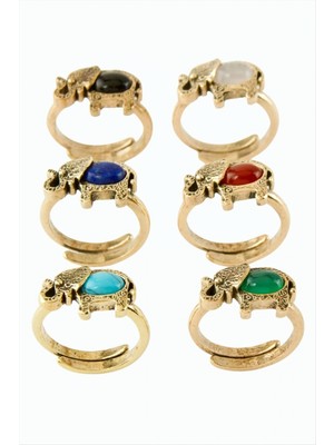 Marsilyan Fil Doğaltaşlı Otantik Yüzük