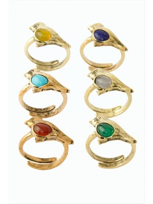 Marsilyan Kuş Doğaltaşlı Otantik Yüzük