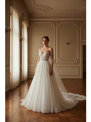 Kalp Yaka Helen Gelinlik