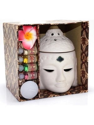 Magicool Seramik Buda Büstü Buhurdanlık Seti No:03