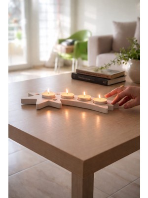 Bonjorno Aksesuar Biblo Mumluk Yıldız Dekoratif (Mum Hediyeli)