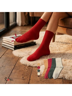 Kral Socks Kadın 4 Çift Pamuklu Tenis Yarım Konç 200 Iğne Dikşisiz Soft Renkler Unisex Terletmez Çorap