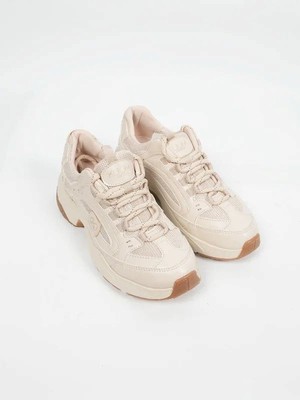 Kuum K15-34142 Vıp Exclus Bej Kadın Bağcıklı Sneaker Ayakkabı