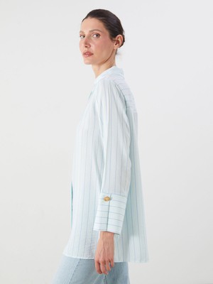 Lc Waikiki Yeni Sezon Çizgili Kadın Gömlek Tunik