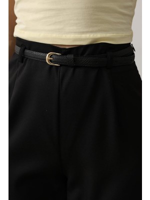 Bi Baksana Kemer Pens Detaylı Pantolon - Siyah