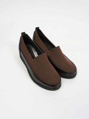 Kuum K152-509 Comfy Kahverengi Kadın Dolgu Taban Ayakkabı