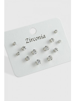 Marsilyan 12 Adet Zirkon Tek Taşlı Küpe