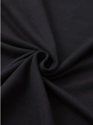 Bi Baksana Baskılı Oversize Bisiklet Yaka T-Shirt - Siyah