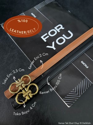 Fiori Hakiki Bombeli Deri Birleşik Yuvarlak Tokalı Kadın Pantolon Kemeri, Ceket Kemeri, Elbise Kemeri