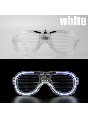 Marsilyan Beyaz LED Işıklı Parti Gözlüğü - Neon 3 Modlu