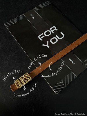 Fiori Yazı Tokalı Ince Kadın Kemeri, Ceket Kemeri, Gömlek Kemeri, Elbise Kemeri