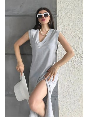 Bi Baksana V Yaka Cepli Elbise