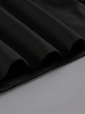 Bi Baksana Baskılı Oversize Bisiklet Yaka T-Shirt - Siyah