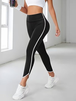 Bi Baksana Kadın Yüksek Bel Yan Şerit Detaylı Dalgıç Tayt