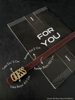 Fiori Yazı Tokalı Ince Kadın Kemeri, Ceket Kemeri, Gömlek Kemeri, Elbise Kemeri