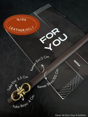 Fiori Hakiki Bombeli Deri Birleşik Yuvarlak Tokalı Kadın Pantolon Kemeri, Ceket Kemeri, Elbise Kemeri