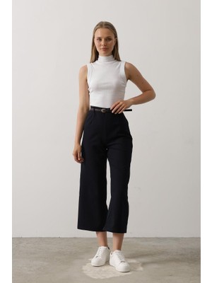 Bi Baksana Kemer Pens Detaylı Pantolon - Lacivert