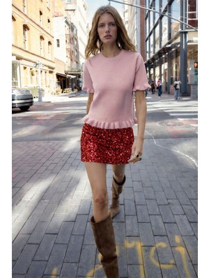 Pul Payet Şık Mini Etek