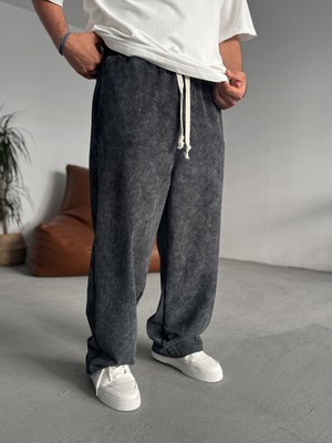 Siyah Yıkamalı Boru Paça Eşofman JJ-202