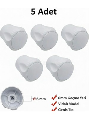 Yapı Kalite Radyatör Vanası Başlığı 5 Adet 6mm Vidalı Kapaklı Petek Vanası Başlığı