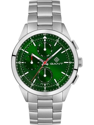 Gant Erkek Kol Saati Çelik Kordon Yeşil Kadran 42 mm Paslanmaz Çelik Kasa Mineral Cam 10 Atm