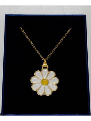 Shiklik Altın Renk Zincirli Papatya Model Kadın Kolye