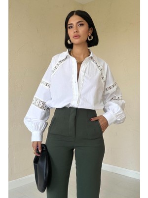 Bi Baksana Haki Pensli ve Dar Paça Pantolon