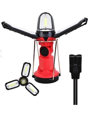 P-8801 Şarjlı Katlanabilir 3xcob Led+ 3W LED Çok Fonksiyonlu Kamp Feneri