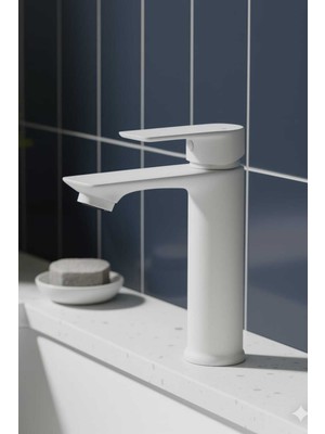 Kca Armatür Beyaz Sabit Gövde Sıcak Soğuk Çift Su Girişli Lüx Banyo Lavabo Bataryası